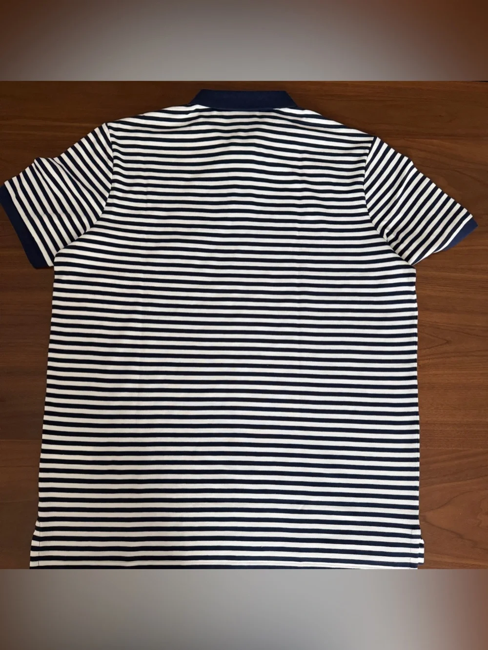 Polo by Ralph Lauren Navy & White Striped Polo with Red Logo
